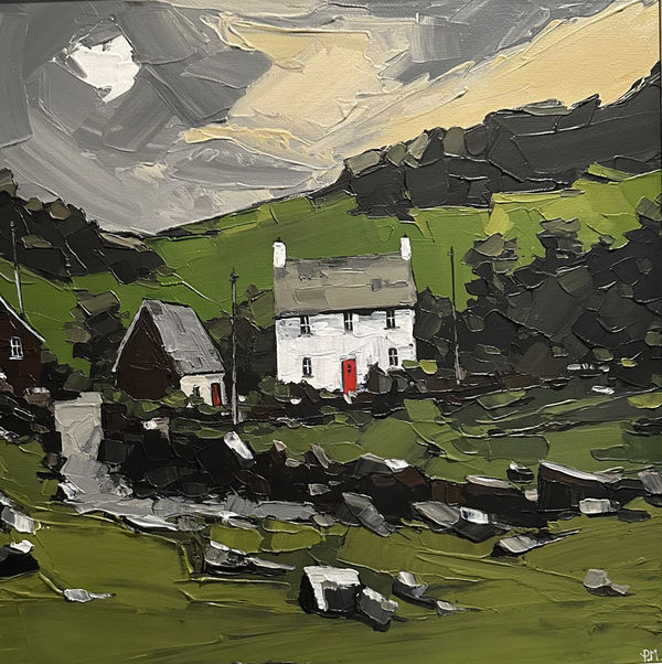 Welsh cottages painting