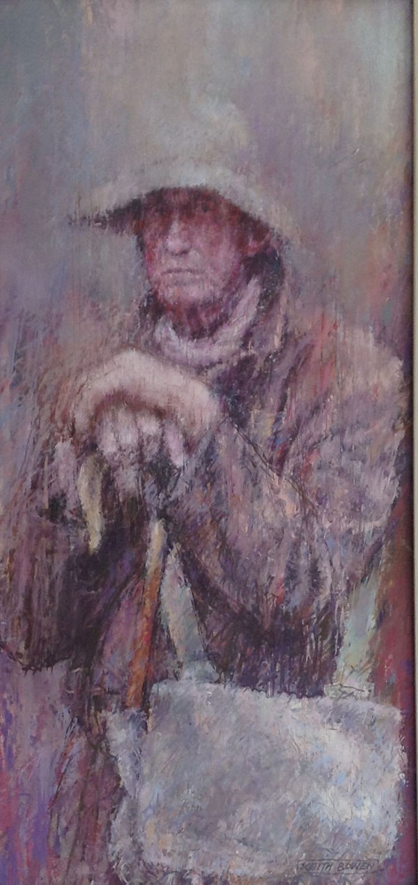 oil painting of welsh shepherd