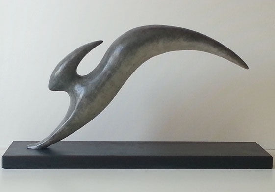 Leaping hare bronze sculpture