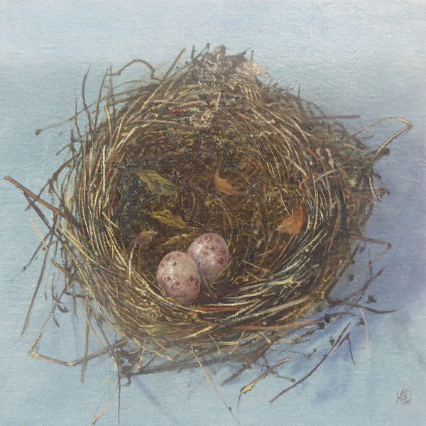 painting of a nest with egg