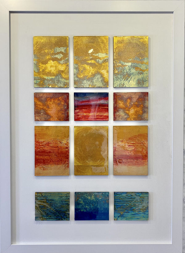 Green abstract painting