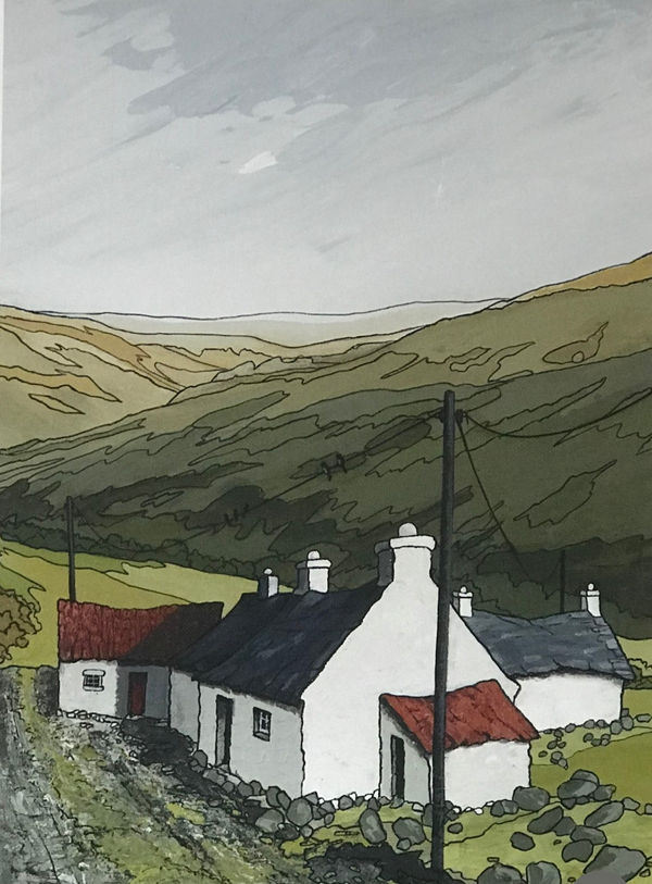 Welsh cottages painting