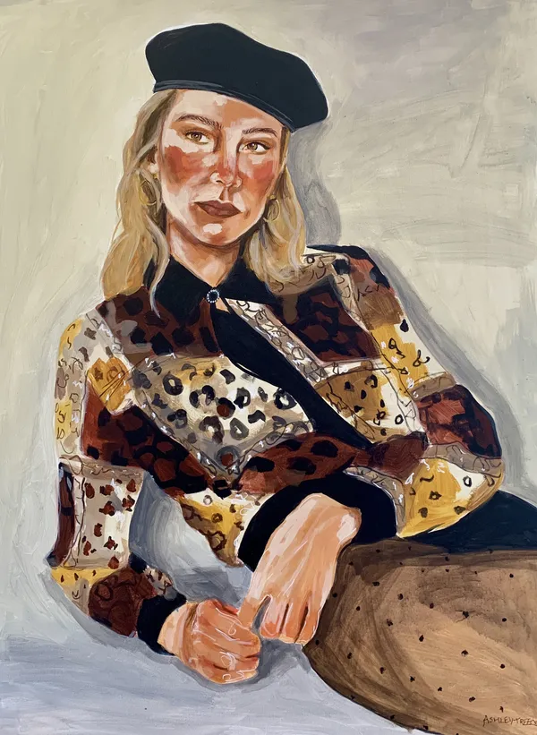 Ashley Treece, Self Portrait in Leopard Leotard, 2021