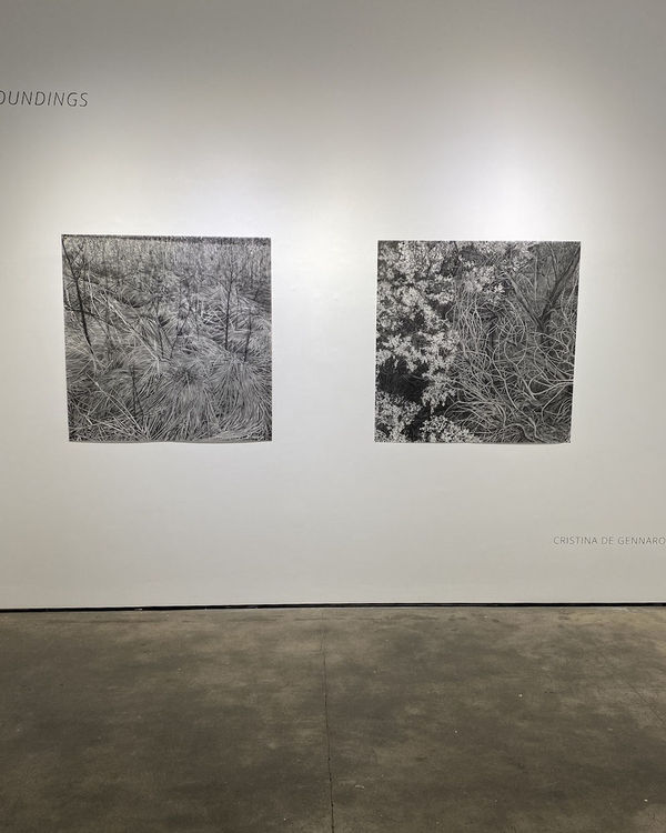Installation shot of group exhibition "Soundings"