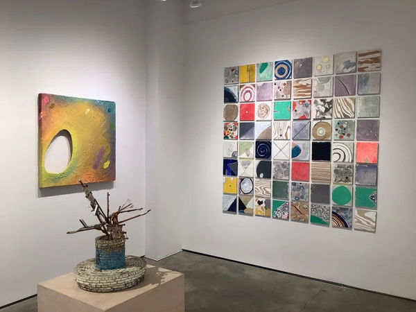 Picture of contemporary art hanging in Kathryn Markel Fine Arts Gallery