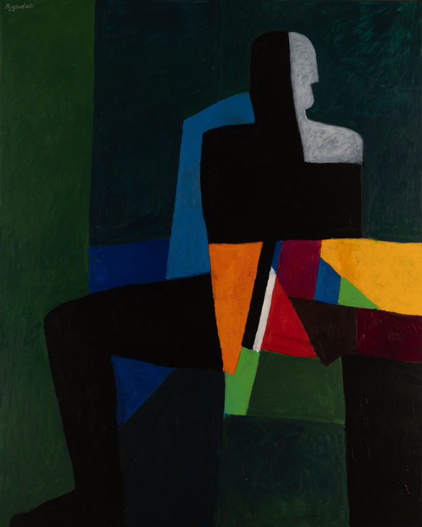 Dia Al Azzawi The World Closed Around Him 2021 Acrylic On Canvas 190 X 140 Cm Az Pai 021 2