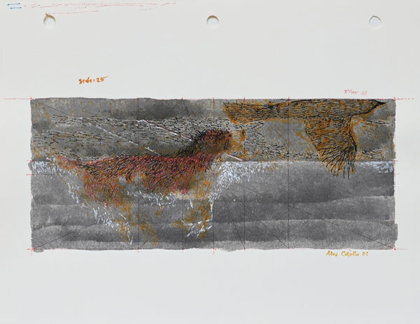 ALEX COLVILLE, Study for Terrier and Crow, 8 Mar. 2001