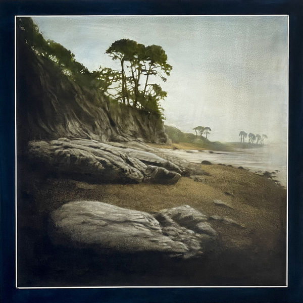 STEPHEN HUTCHINGS Shoreline, 2022 oil and charcoal on panel 36 x 36 in.