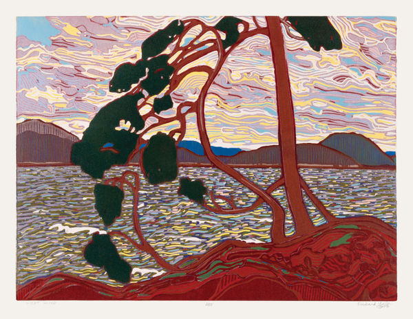 RICHARD YORK West Wind, 2023 original signed colour reduction woodcut 18 x 24 in. ed. 15