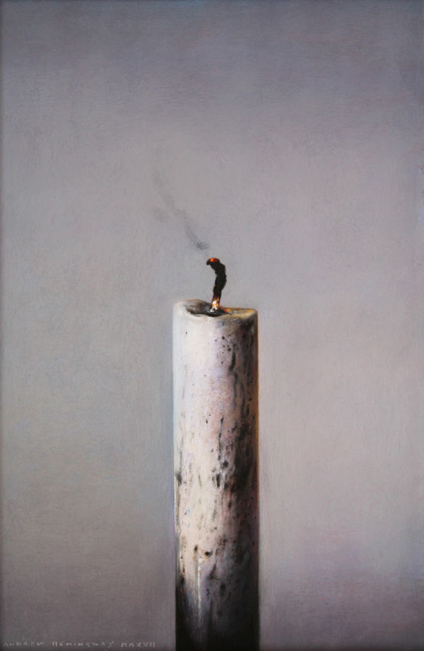 still life: extinguished candle by andrew hemingway