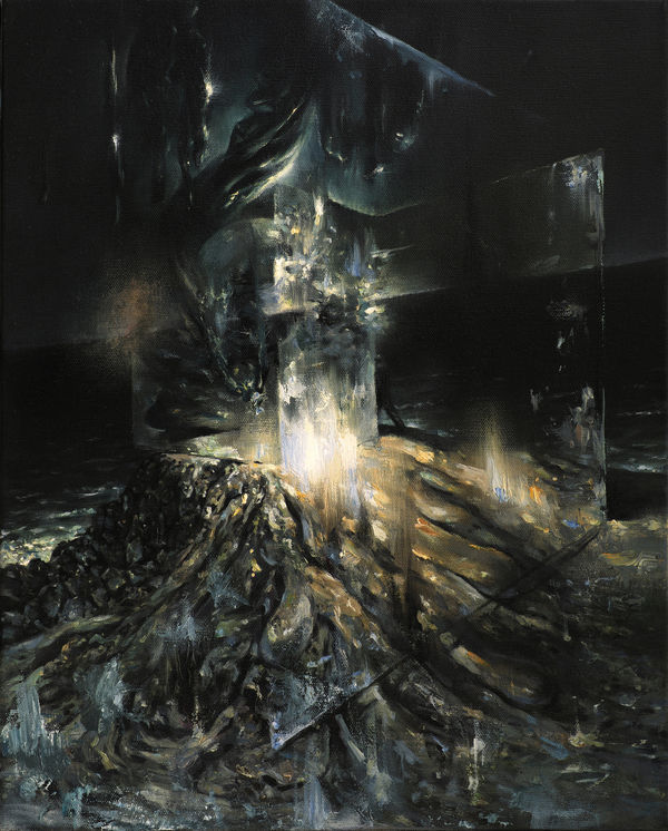 Back To The Glass Shadow Oil On Canvas 40 5 X 50Cm 2017