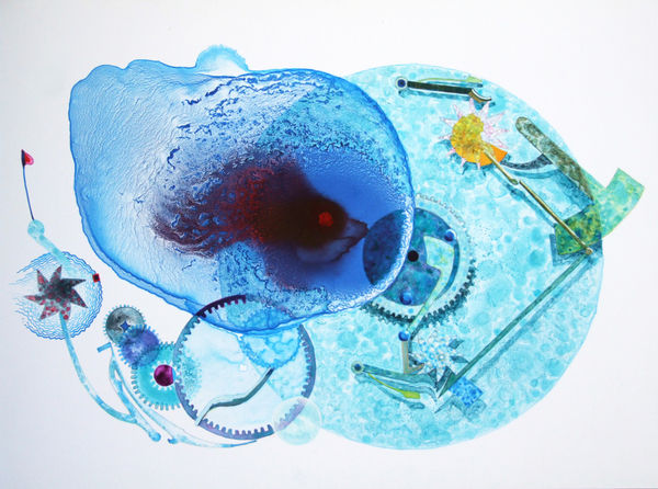 Catherine Barron The Shallows Acrylic ink on polyster 32 x 46cm