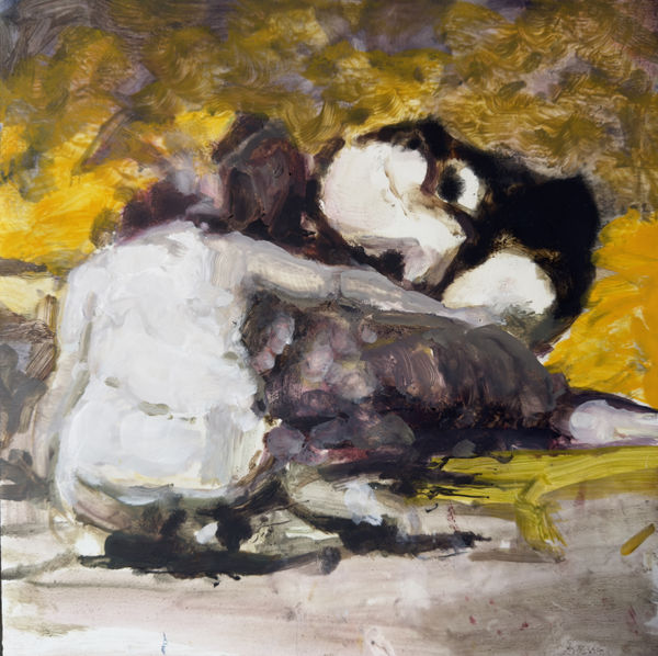 Conor Foy Down Oil on birch panel 26 x 26 cm