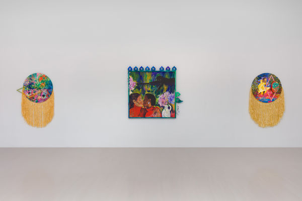 Installation view of Alberta Whittle: Towards a m̶o̶t̶h̶e̶r̶f̶u̶l̶ loving praxis, we cast seeds into the darkness at Nicola Vassell Gallery. Photo: Lance Brewer