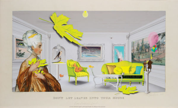 JOAN ROSS Don't let leaves into your house, 2023 hand-coloured pigment print on rag paper 61 x 100 cm / 70 x 107 cm (framed) edition of 8 + 2 AP