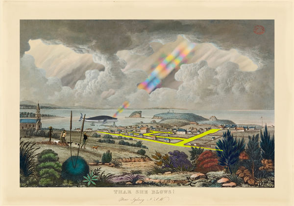 JOAN ROSS Thar she blows!, 2023 hand-coloured pigment print on rag paper 55 x 80 cm / 67 x 90 cm (framed) edition of 8 + 2 AP