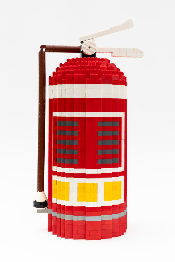 CLAIRE HEALY & SEAN CORDEIRO Fire Extinguisher, 2023 recontexualised lego 47.4 x 25 x 19 cm