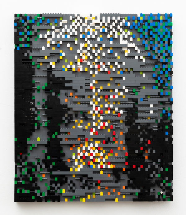 CLAIRE HEALY & SEAN CORDEIRO Made in Turin, 2023 recontexualised lego on board 50.3 x 59.5 x 3.2 cm