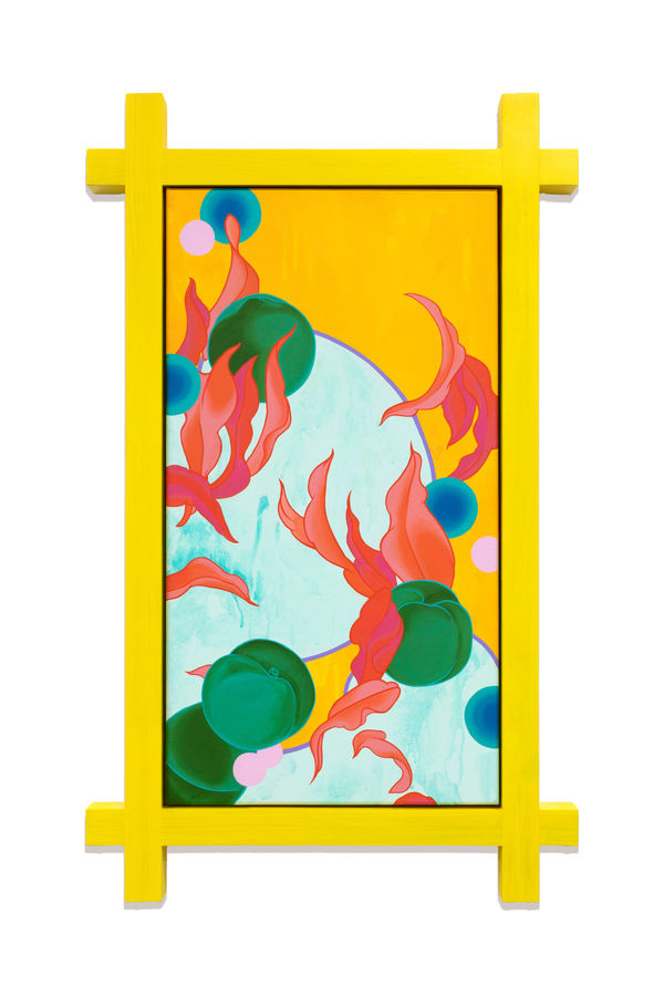 Louise Zhang Ancestral Harmony (Peach), 2024 acrylic on linen 66 x 35 cm