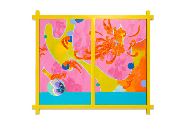 Louise Zhang Healing Towards Transformation (Chrysanthemum and Butterfly), 2024 acrylic on linen 101 x 120 cm