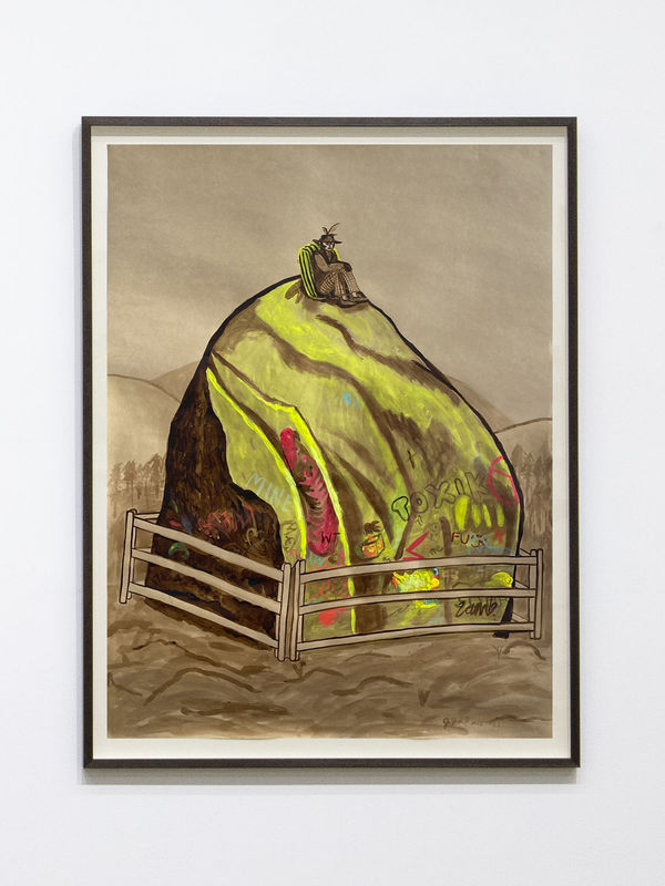 JOAN ROSS My own piece of paradise, 2021 acrylic & ink on card 111.5 x 85 cm (framed)