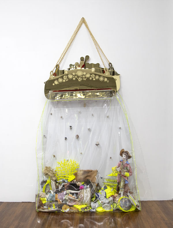 JOAN ROSS Joan, 2021 giant handbag filled with ridiculous and strange things 270 x 143 x 40 cm