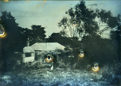 James Tylor Whalers, Sealers and Landstealers (The Whalers House), 2014 Becquerel Daguerreotypes with 410 and 12 gauge shotgun holes 11 x 14 cm