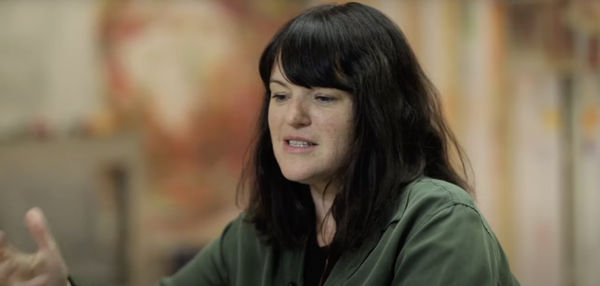 Artist Fiona Lowry in her studio, Art Gallery of NSW
