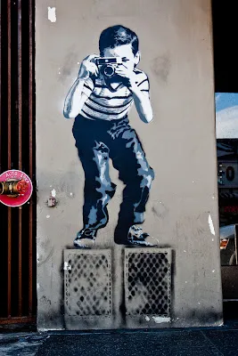Graffiti stencil by Mr. Brainwash