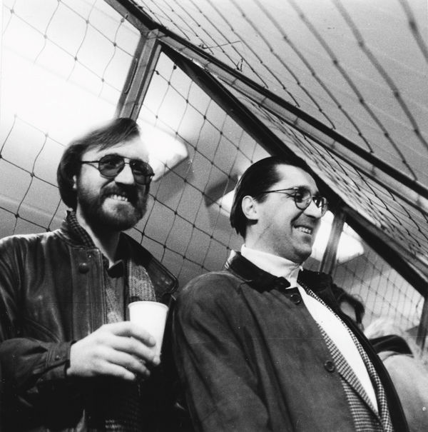 Анатолий Осмоловский, «Леопарды врываются в храм» Олег Кулик и Владимир Овчаренко на открытии выставки