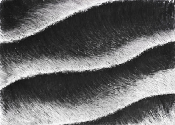 Alexey Kallima Three lines, 2025 charcoal on canvas 147 x 203 cm