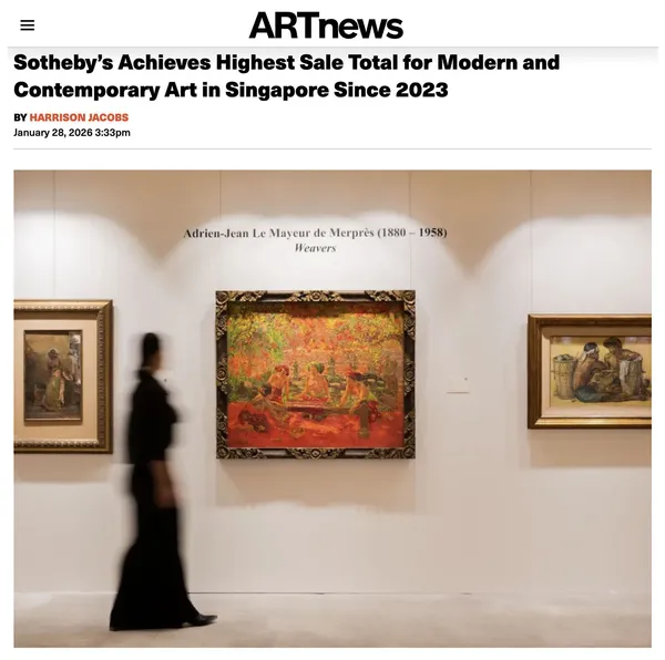 Sotheby's Achieves Highest Sale Total for Modern and Contemporary Art in Singapore Since 2023