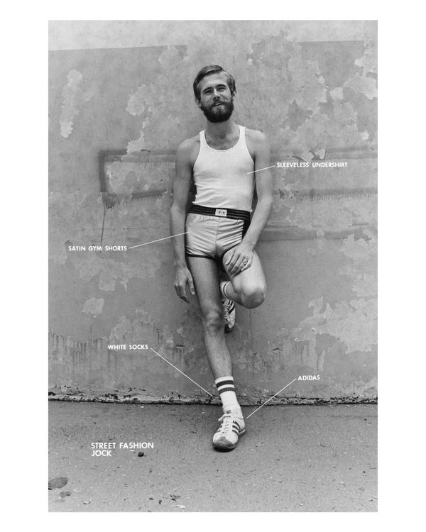 Hal Fischer, Street Fashion: Jock, from the series Gay Semiotics, 1977. Gelatin silver print, 18 1/2 x 12 1/2 inches