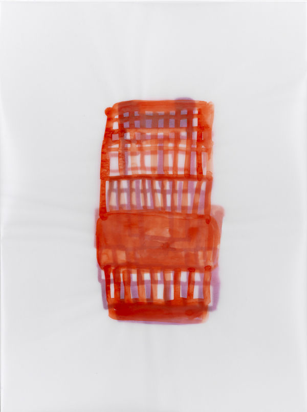 Susan Hefuna Red Building 2012 Watercolour on tracing paper 30.5 x 23 cm