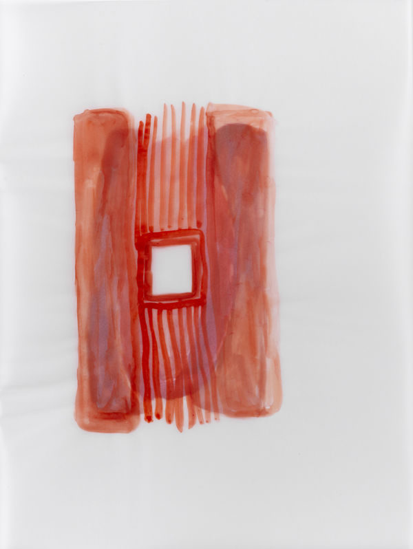 Susan Hefuna Red Building 2012 Watercolour on tracing paper 30.5 x 23 cm