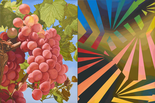 Mustafa Hulusi Cyprus Realism ( Grape 5) 2019 Oil on canvas 204 x 153 cm/each