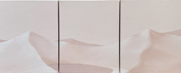 Serdar Acar A distant lake 2021 Acrylic on canvas 25 x 60 cm (triptych)