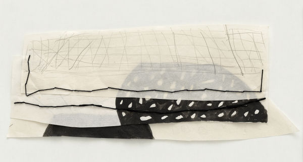 Susan Hefuna Landscapes 2021 Paper, Ink, Stitching 20 x 33 cm