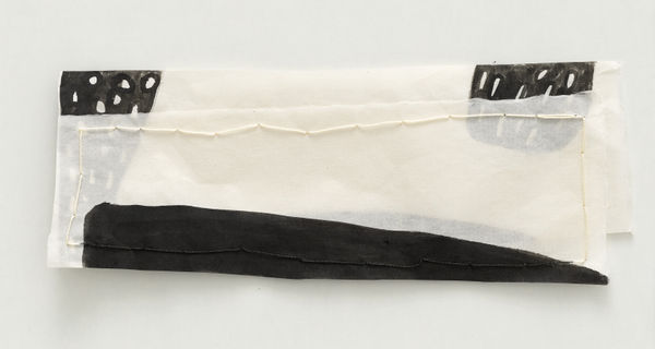 Susan Hefuna Landscapes 2021 Paper, Ink, Stitching 20 x 33 cm