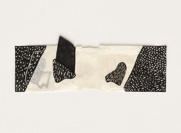 Susan Hefuna Landscapes 2021 Paper, Ink, Stitching 80 x 200 cm