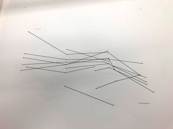 Fabio Lattanzi Antinori 2022 From Money to Unhappiness 530 x 530 mm Silkscreen print, acrylic on paper, dopamine booster, database