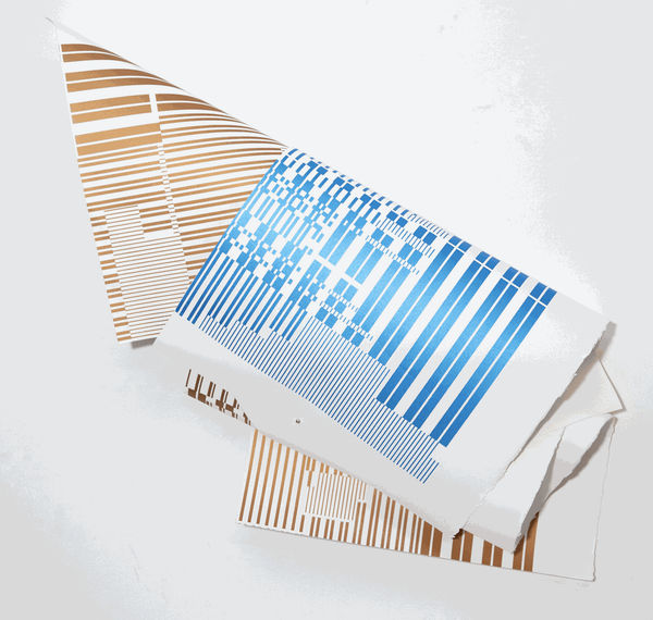 Fabio Lattanzi Antinori Unicorns & Angels 2022 Silkscreen print on paper, acrylic, mica, metal alloy and testosterone, financial data Dimensions variable