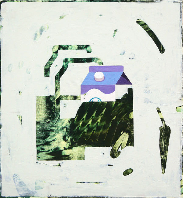 Cosimo Casoni Milk Shapes 2023 Acrylic Enamel Oil Fingers Prints On Canvas 48 X 44 Cm