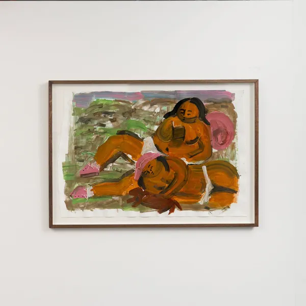 Monica Kim Garza - at the park reading with the pup, 2025