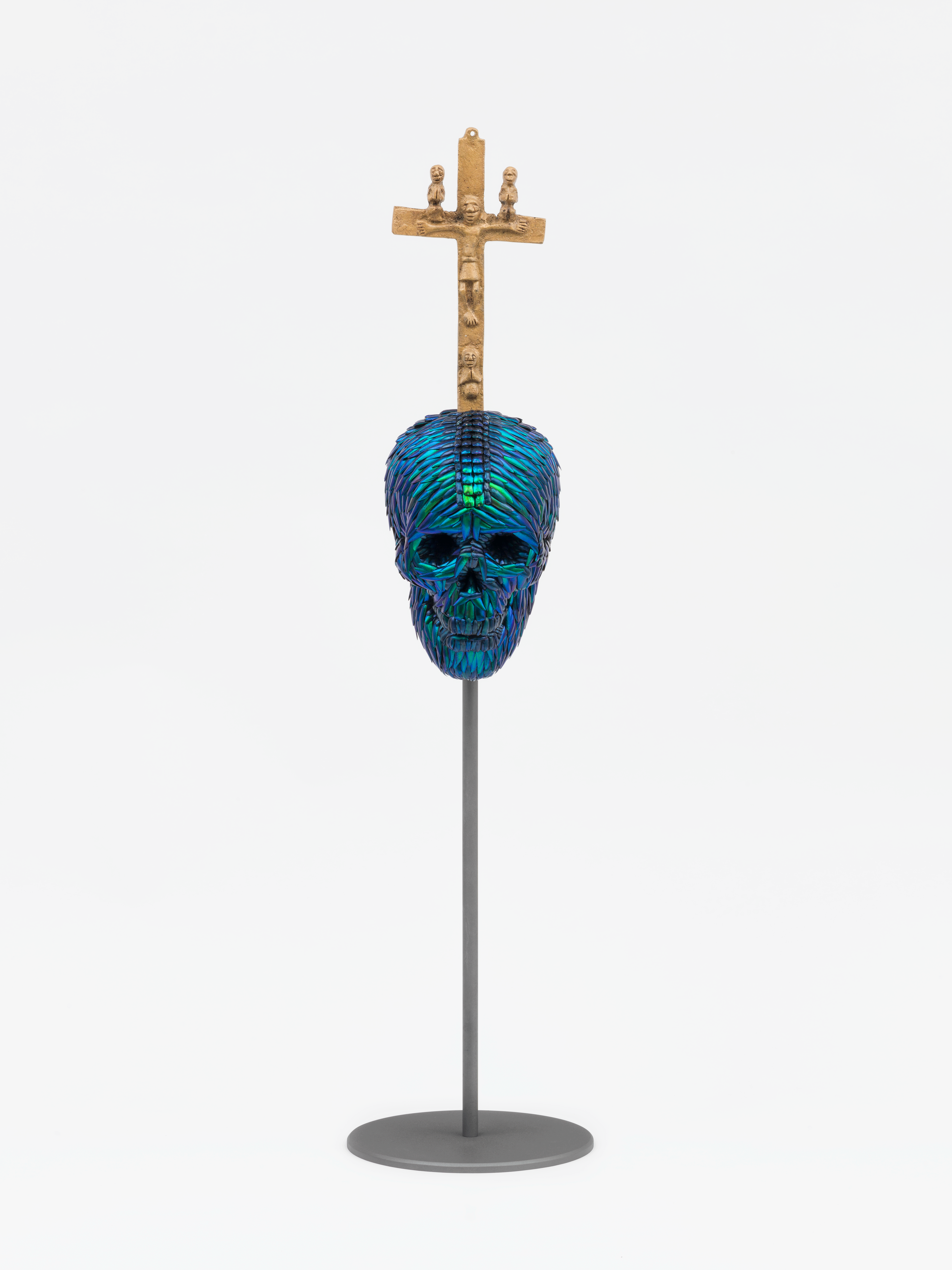 SKULL WITH BACONGO CROSS (Blue), 2018