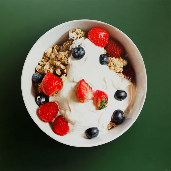 Breakfast in the 21st Century Acrylic on aluminium composite panel 120 x 120 cm