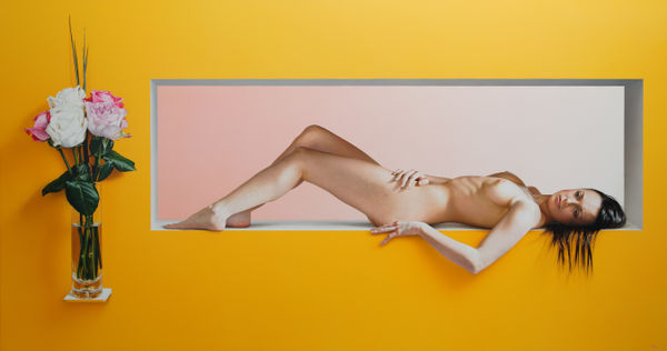 Yellow Acrylic on aluminium composite panel 100 x 190 cm