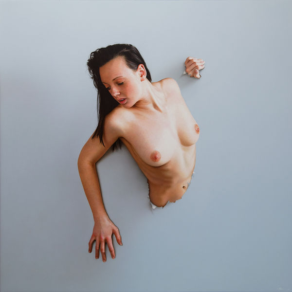 Tom Martin Break Through Acrylic on aluminium composite panel 100 x 100 cm