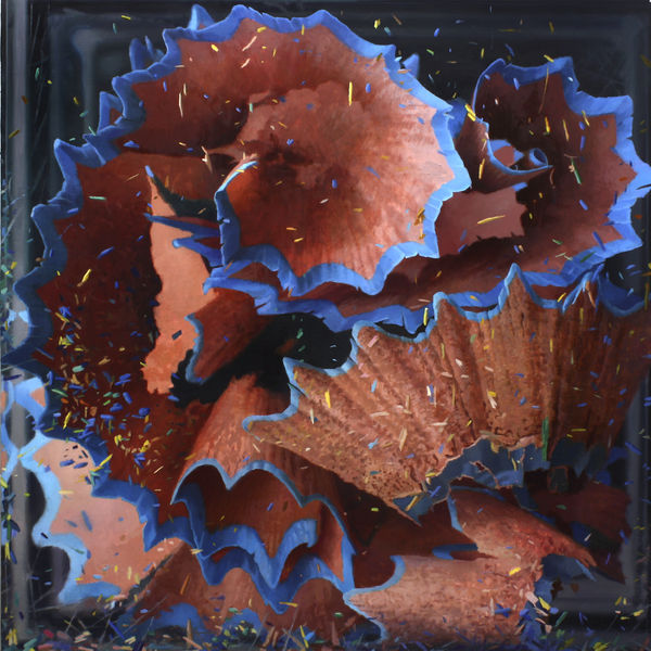 Javier Banegas Shavings I Oil on panel 80 x 80 cm