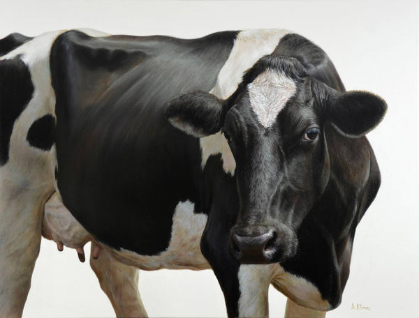 Alexandra Klimas "Daisy the Cow" Oil on canvas 100 x 130 cm